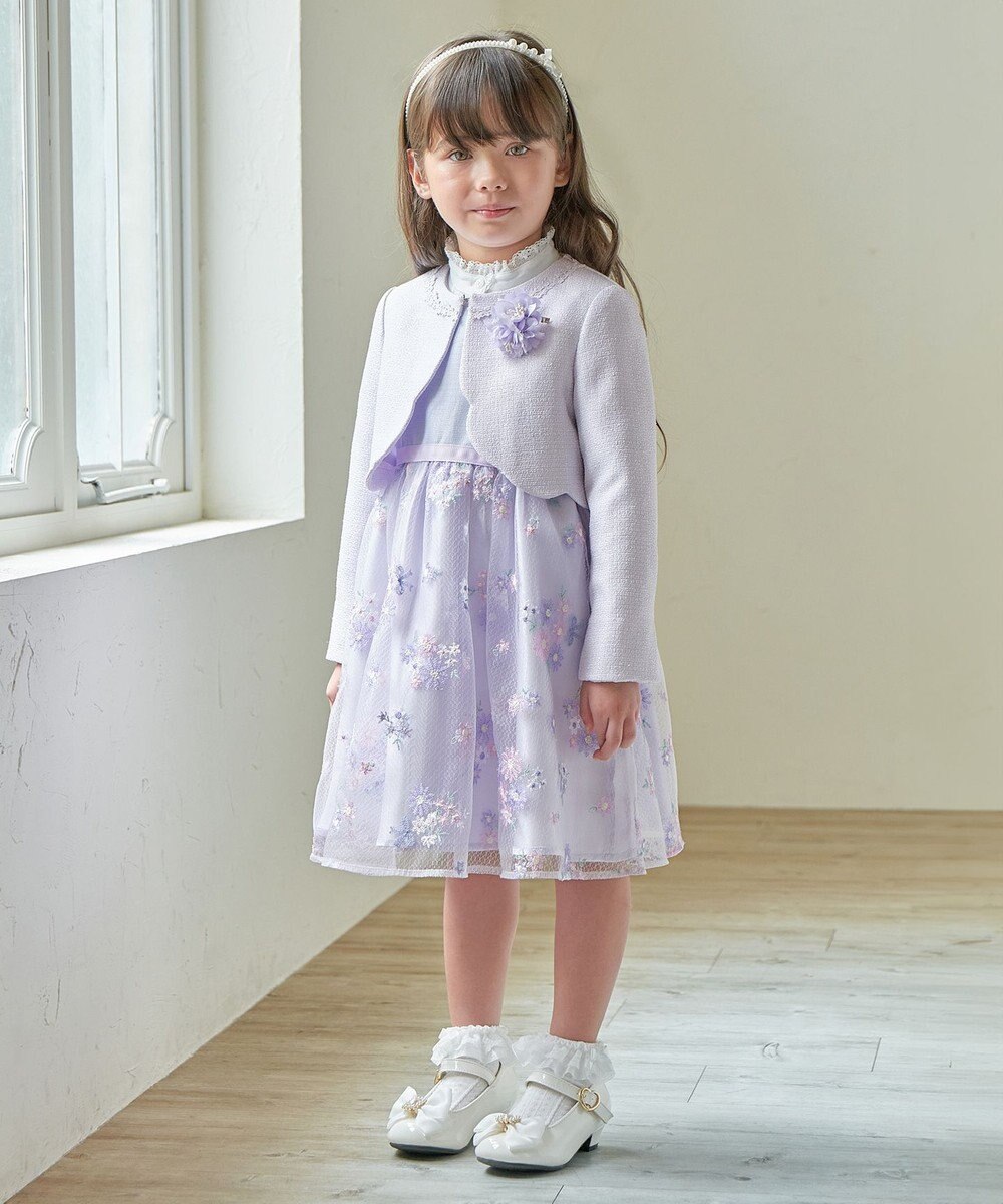 ANY KIDS 裾スカラップノーカラージャケット 