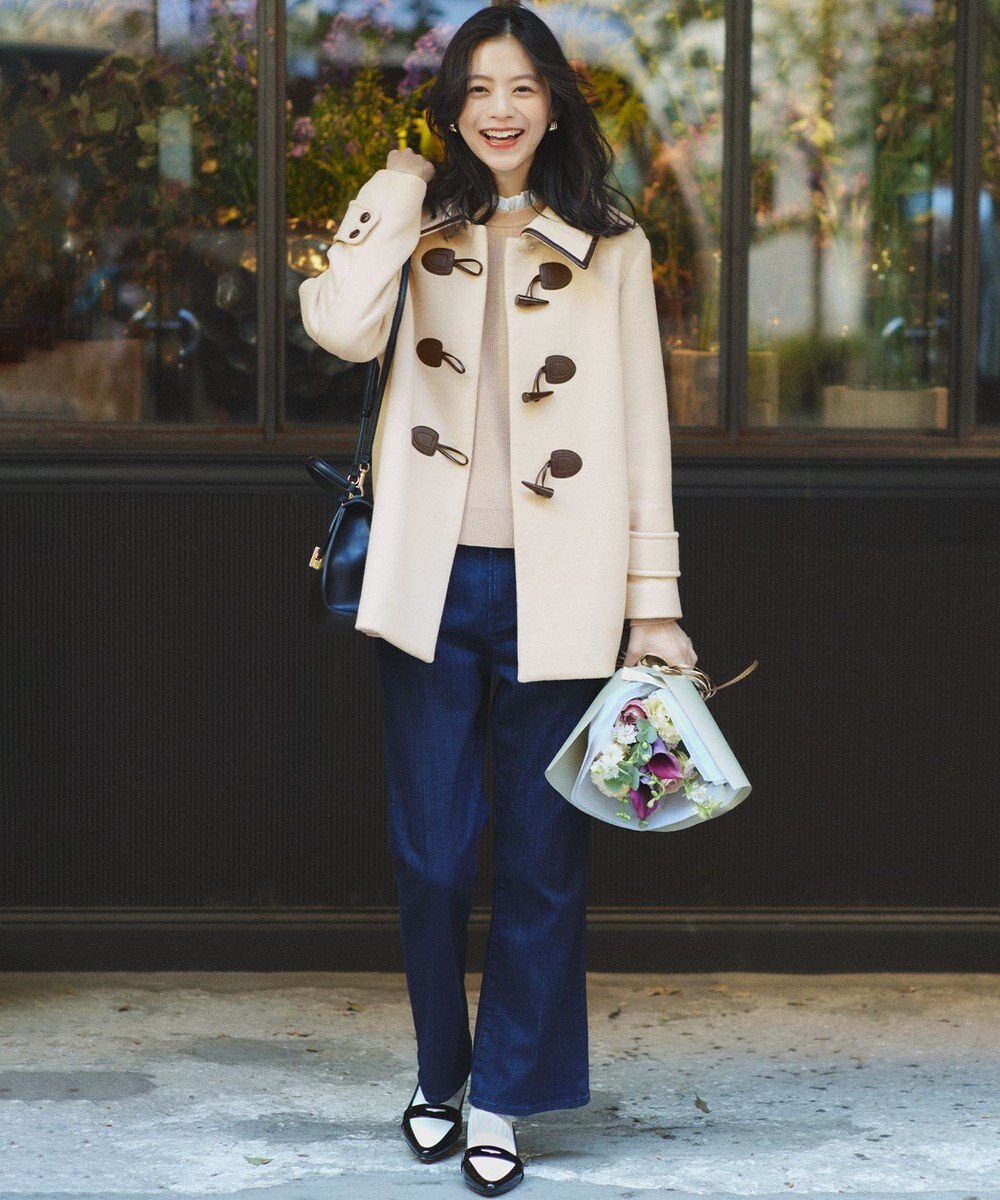 組曲 バイカラーダッフル ウールコート 