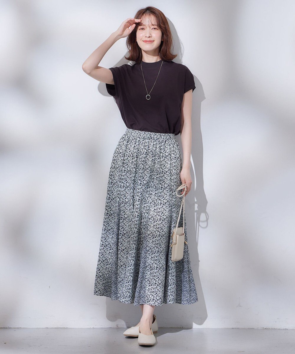 ANY L モックネックフレンチスリーブプルオーバー 