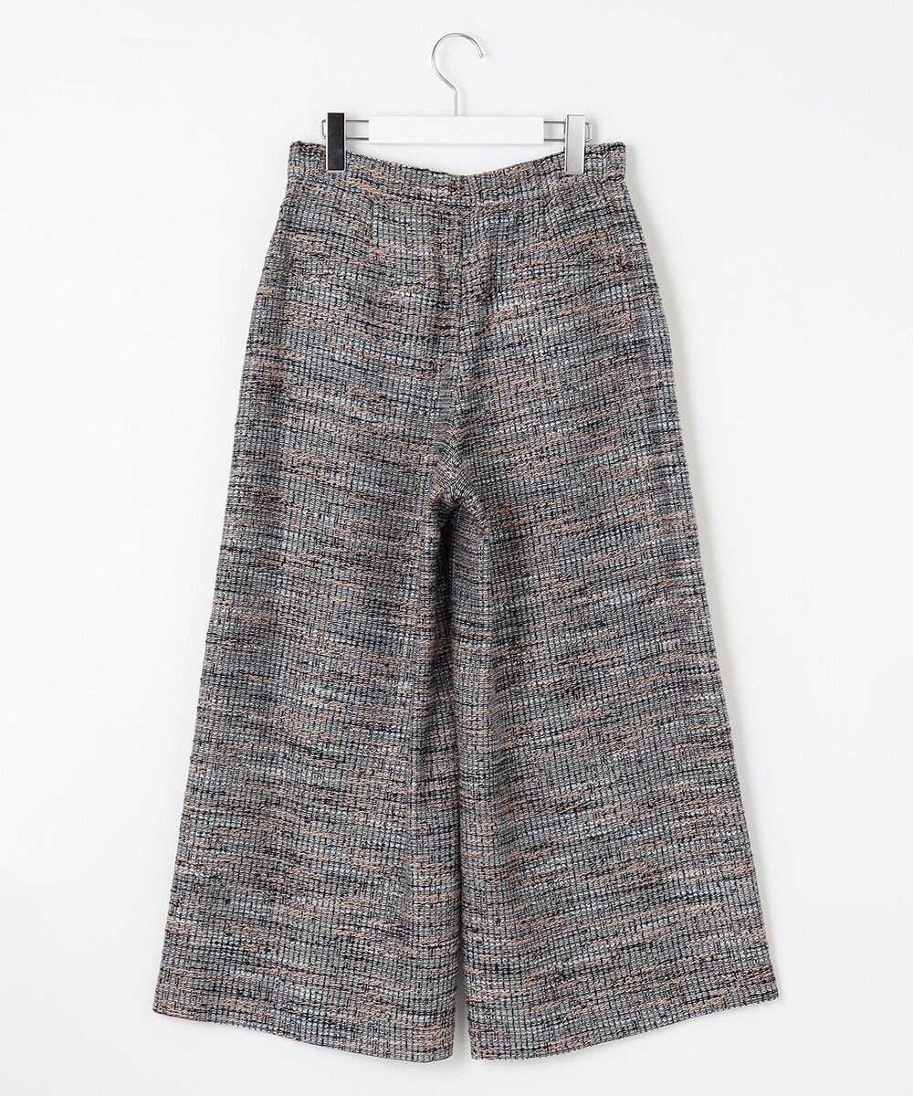 自由区 【洗える】エアリーツイードワイドクロップド パンツ 