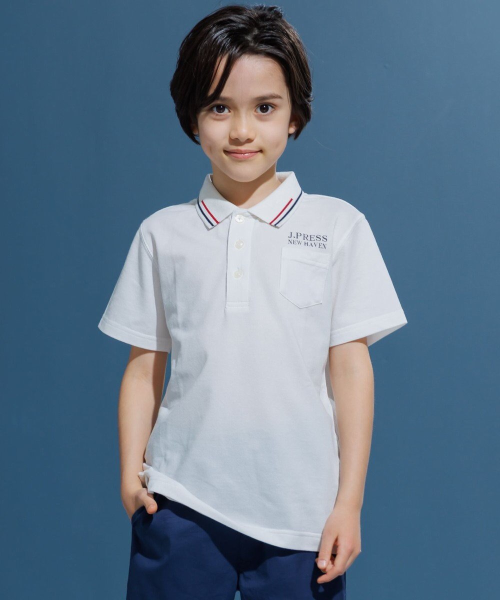 J.PRESS KIDS 【100-130cm】ダブルライン カラー 半袖ポロシャツ 