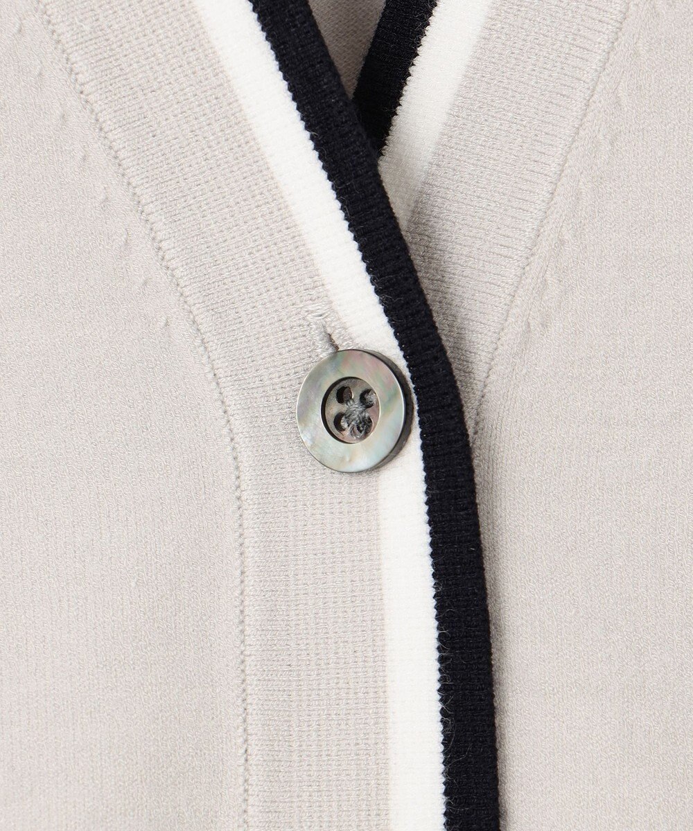 J.PRESS LADIES L 【洗える】RAYON STRETCH PLAIN Vネック カーディガン 