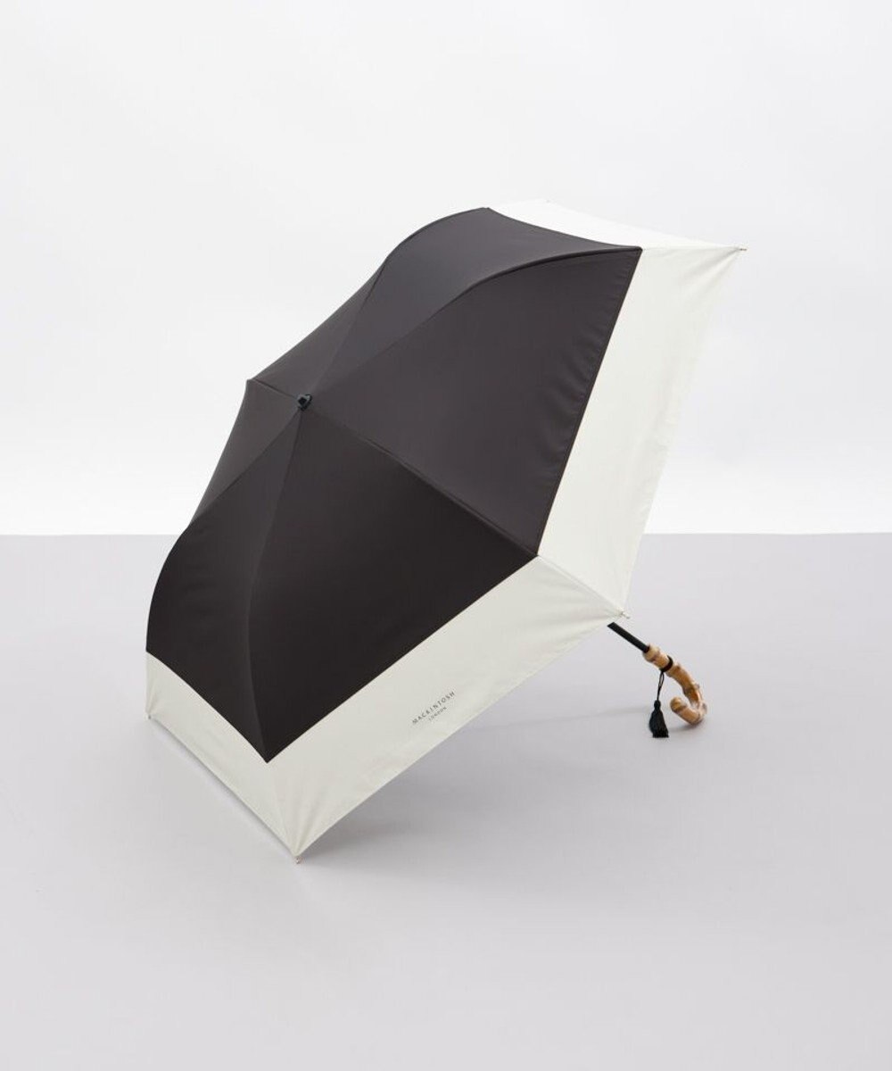 AURORA 【MACKINTOSH LONDON（マッキントッシュ ロンドン）】天然風バイカラー切継ぎ晴雨兼用パラソル（折りたたみ傘） 