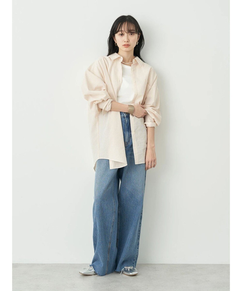 earth music&ecology サッカーストライプボーイズライクシャツ 