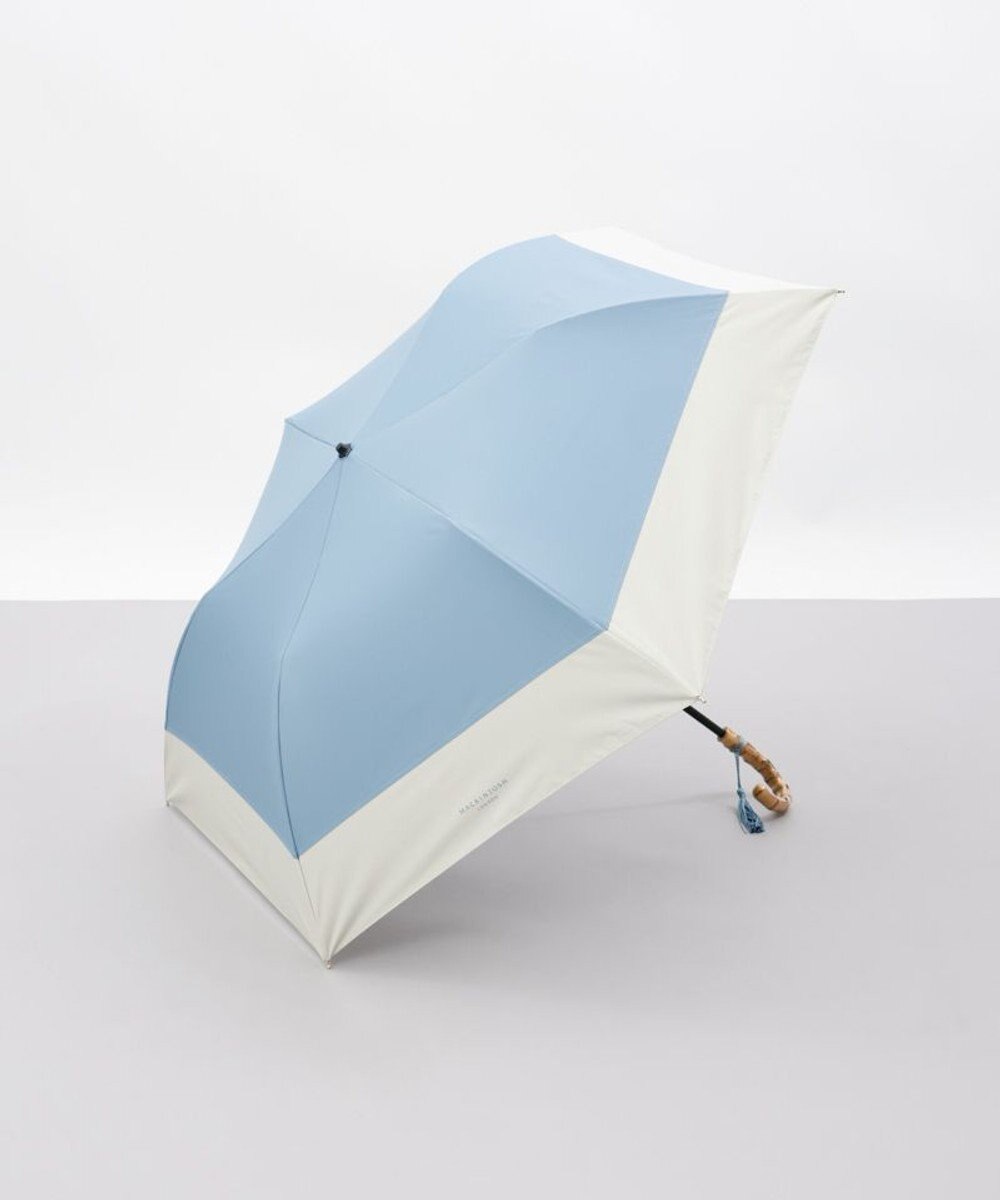 AURORA 【MACKINTOSH LONDON（マッキントッシュ ロンドン）】天然風バイカラー切継ぎ晴雨兼用パラソル（折りたたみ傘） 