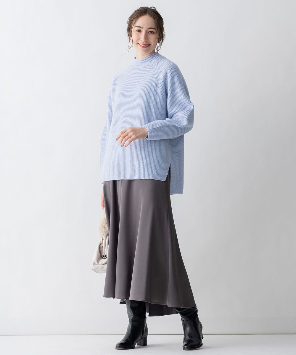 自由区 L 【洗える】ウールカシミヤ ハイネックニット (検索番号:JL27) 