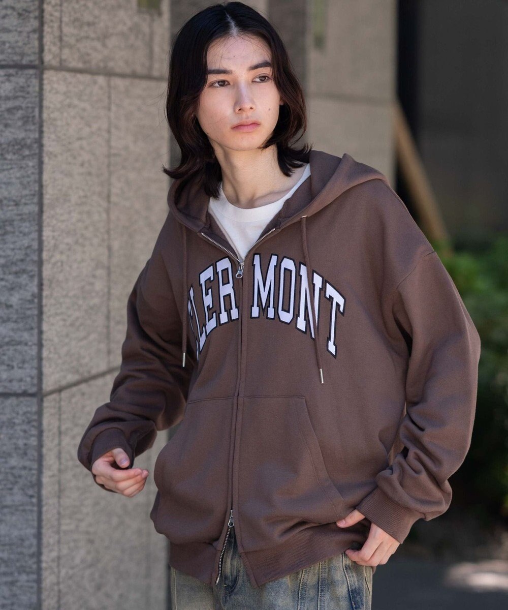 WEGO 【25年秋冬新作/ユニセックス着用ITEM/SMLサイズ展開】グラフィックロゴダブルZIPパーカー 