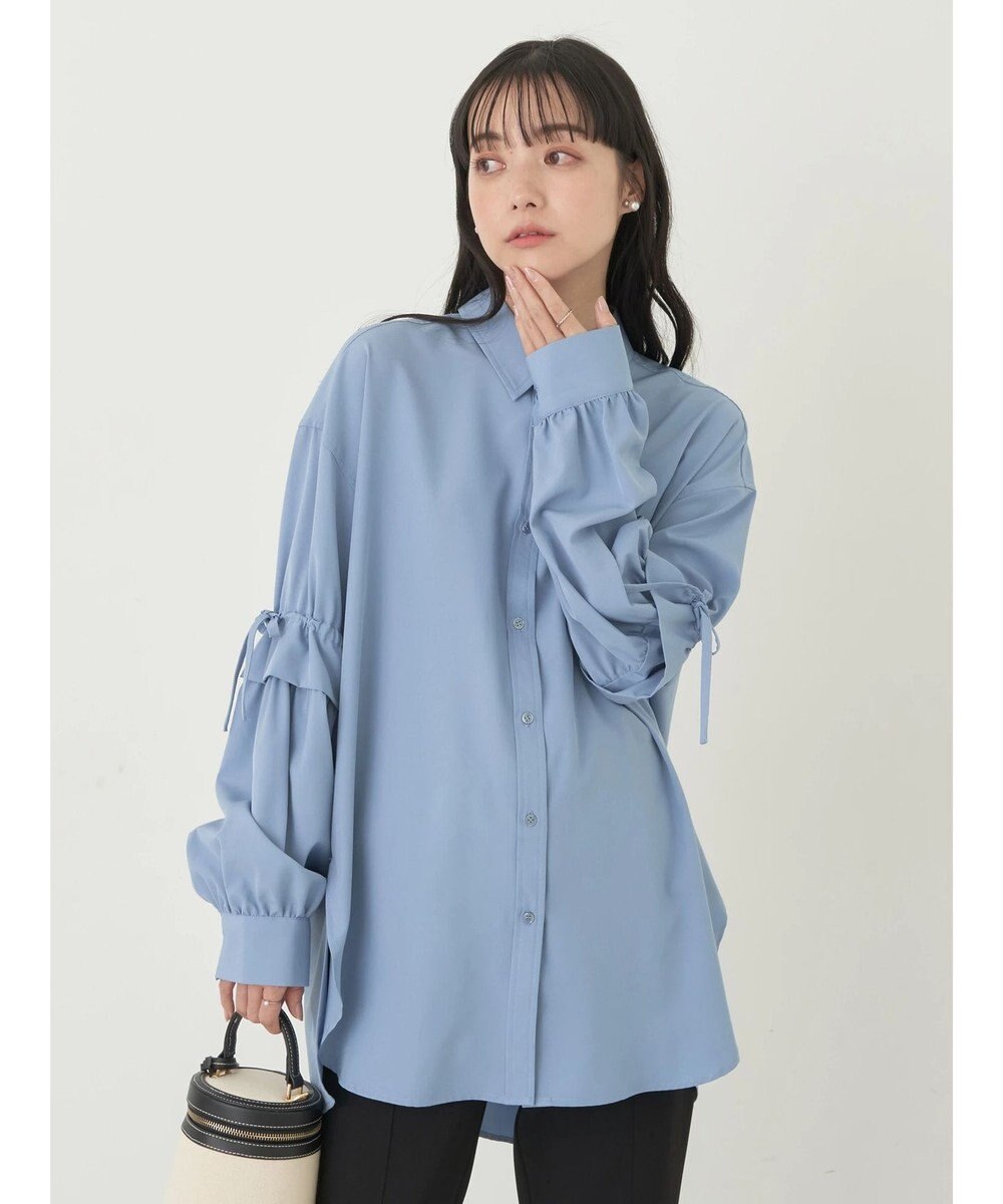 earth music&ecology ギャザースリーブシャツ 