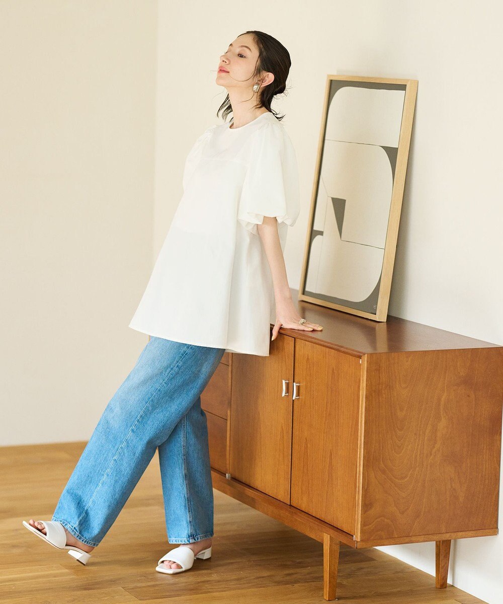 #Newans 【大好評につき追加生産！新色登場】パフスリーブAラインブラウス 