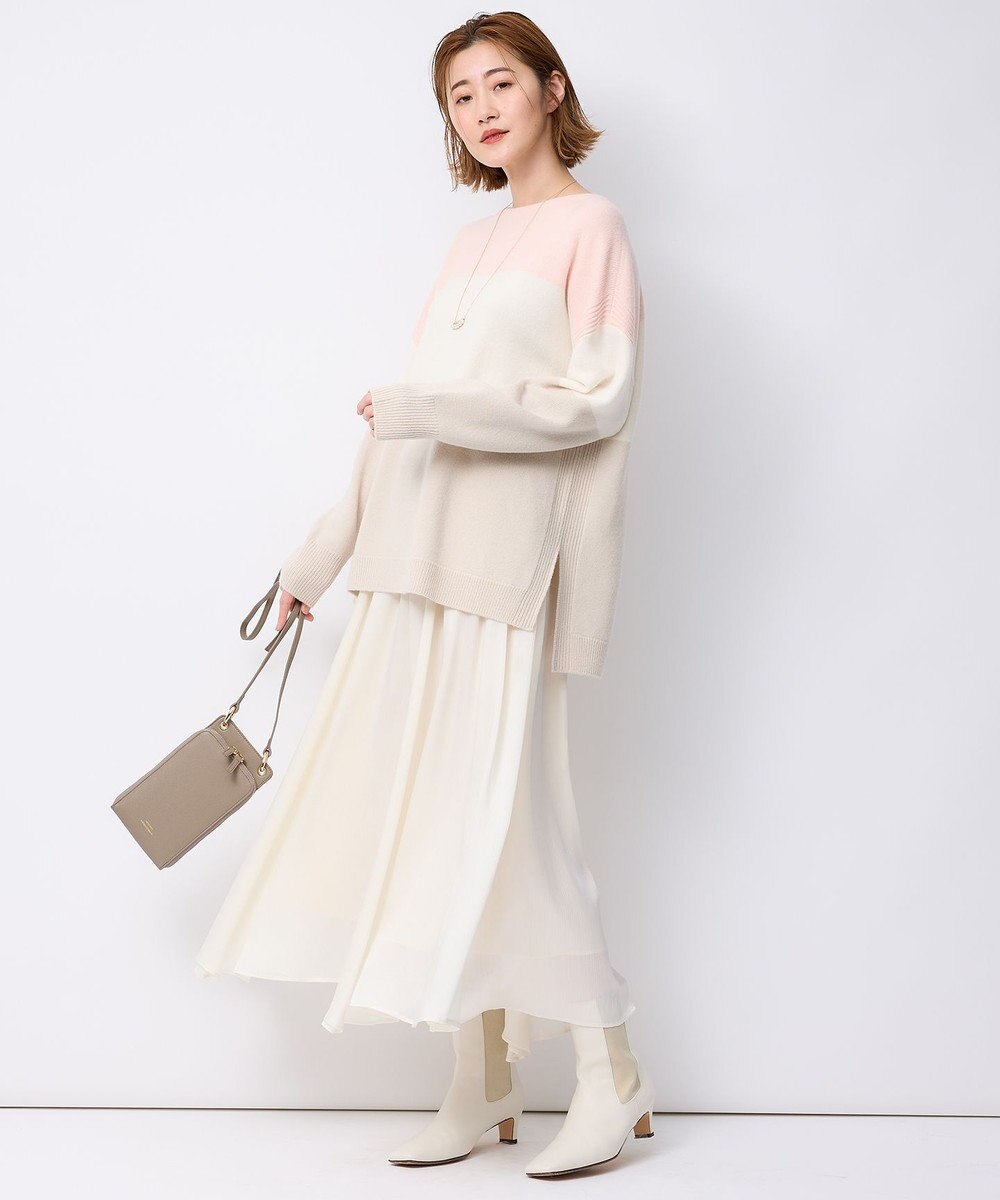 23区 【一部店舗限定/洗える】クレープシフォン フレア スカート 