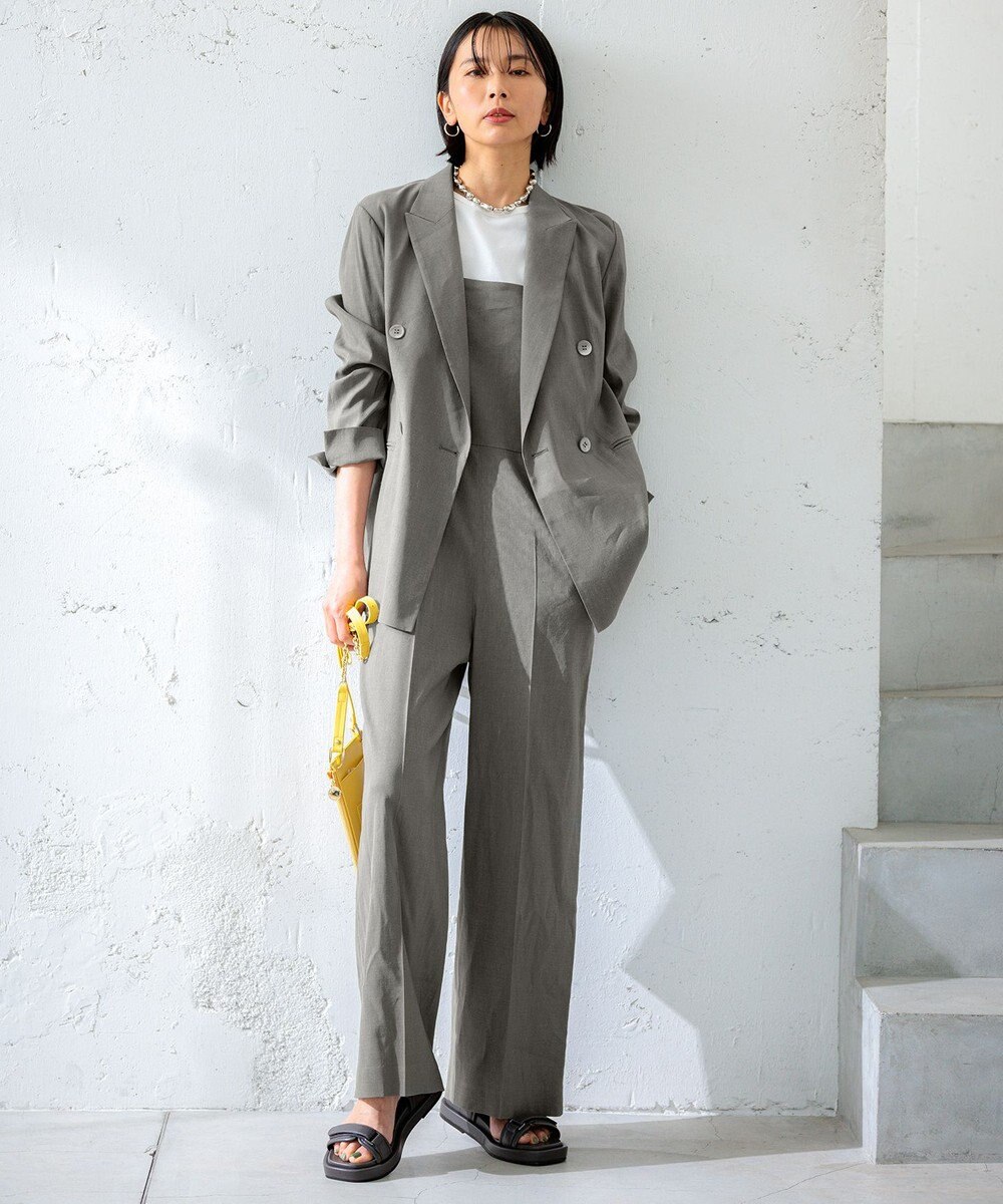 23区 S 【CLASSY.6月号掲載/洗える】リネンレーヨンストレッチ サロペット 