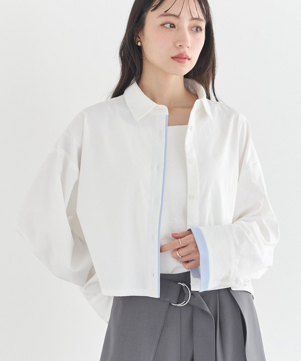 earth music&ecology パイピングショートシャツ 