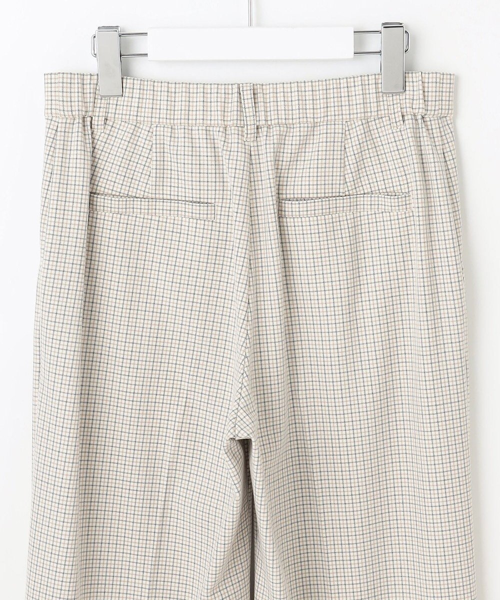 自由区 L TRギャバチェック柄ストレート パンツ 