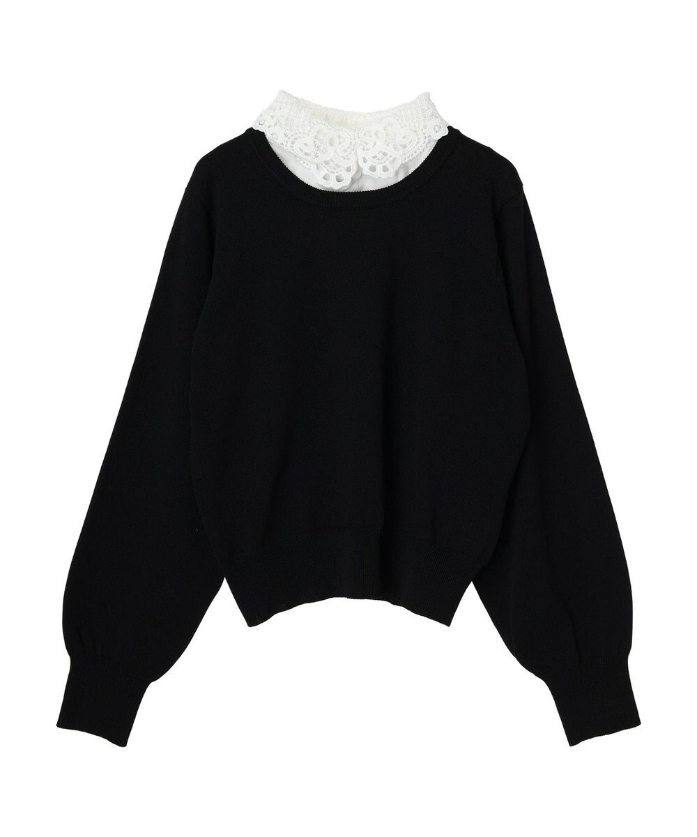 earth music&ecology 襟付きニットプルオーバー 