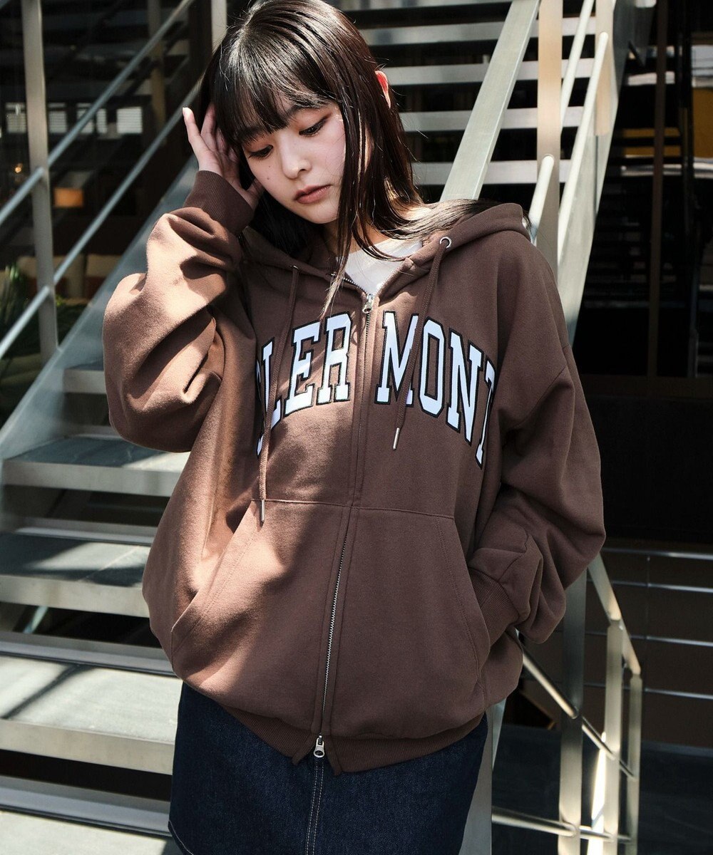 WEGO 【25年秋冬新作/ユニセックス着用ITEM/SMLサイズ展開】グラフィックロゴダブルZIPパーカー 