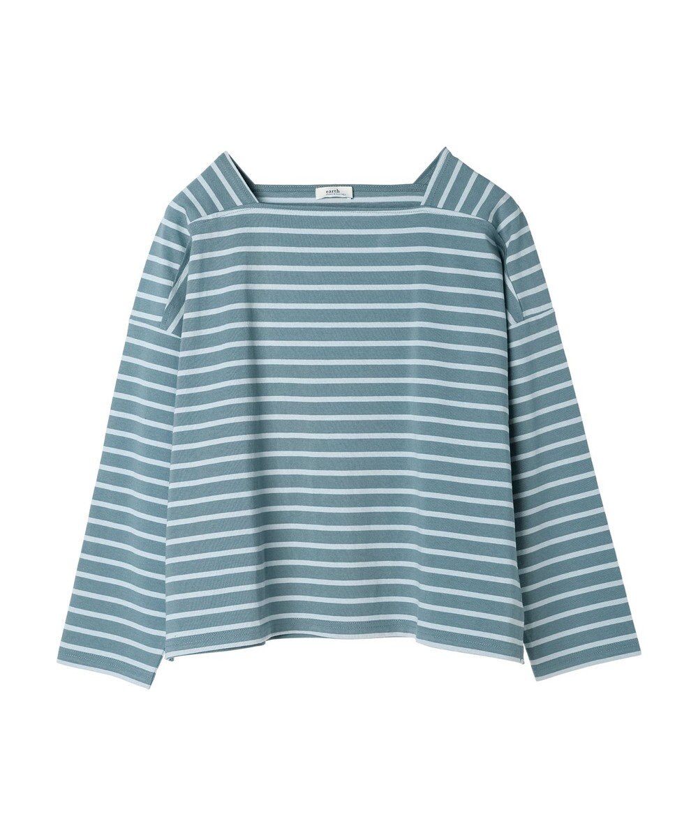 earth music&ecology スクエアボーダープルオーバー 