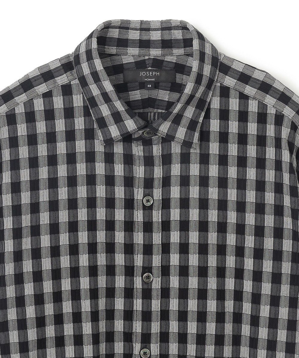 JOSEPH HOMME 新柄【オリジナル素材】ギンガムシャンブレーストレッチ　レギュラーカラーシャツ 