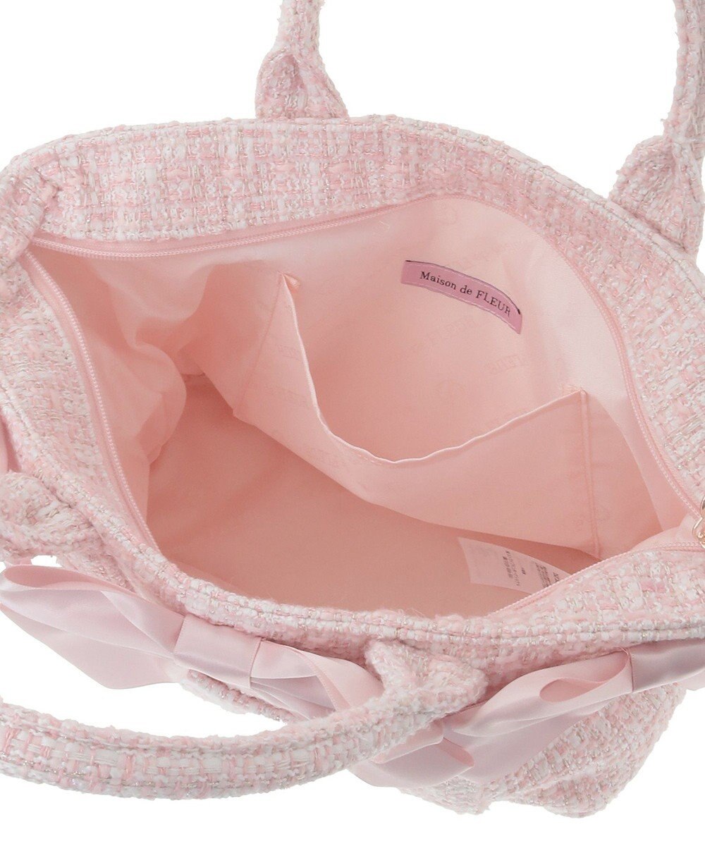 Maison de FLEUR ピンクマニアボリュームリボン2WayトートMバッグ 