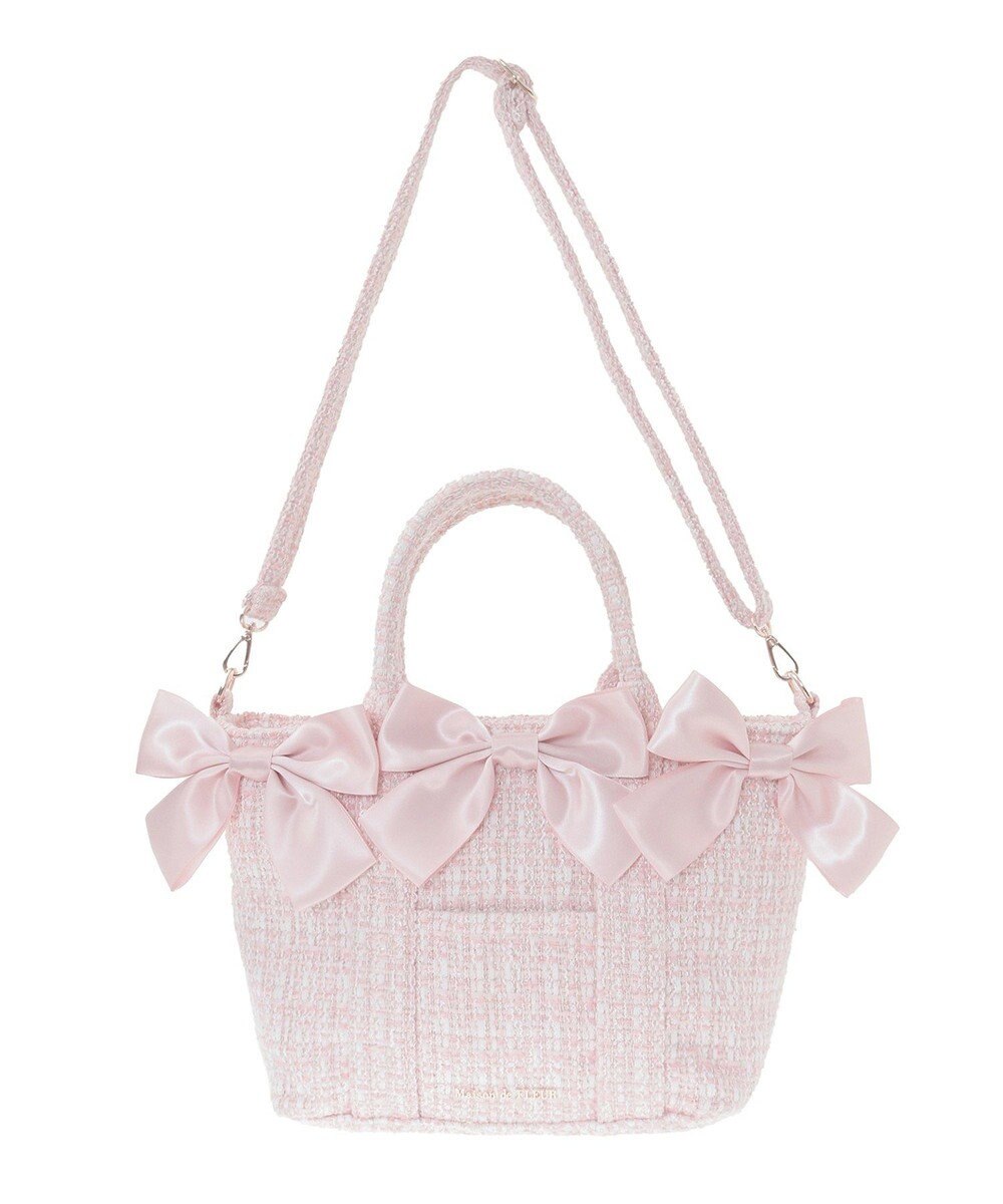 Maison de FLEUR ピンクマニアボリュームリボン2WayトートMバッグ 