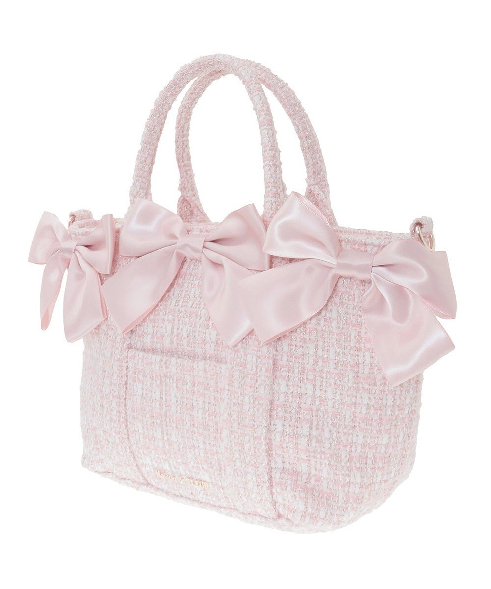 Maison de FLEUR ピンクマニアボリュームリボン2WayトートMバッグ 