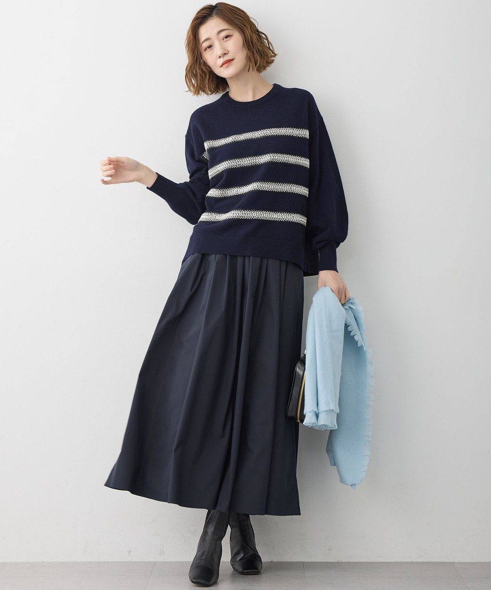 23区 【撥水加工/洗える】ブライトタフタ タック スカート 