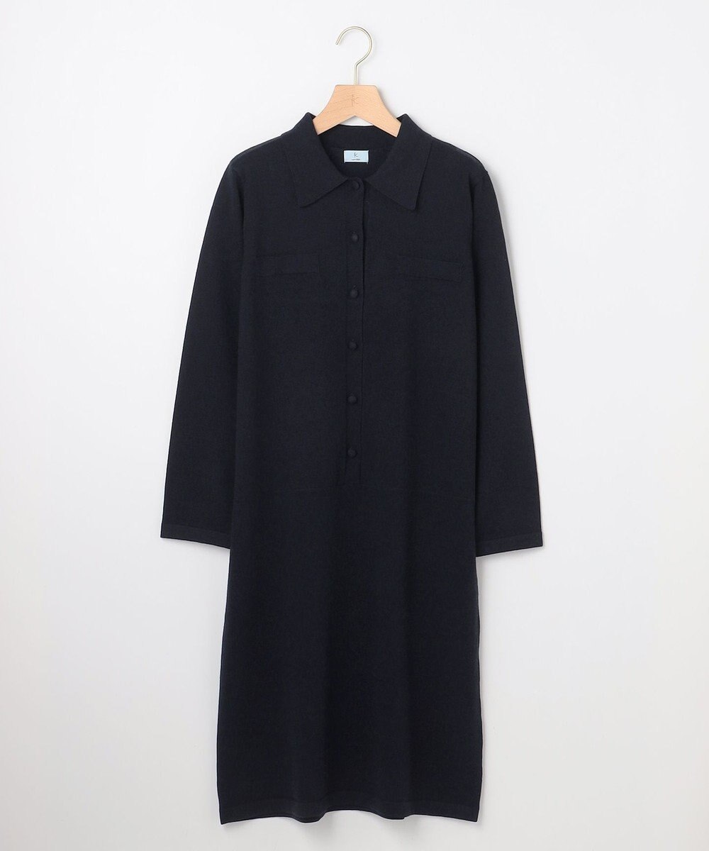 組曲 ニット襟トロンプルイユ ワンピース 