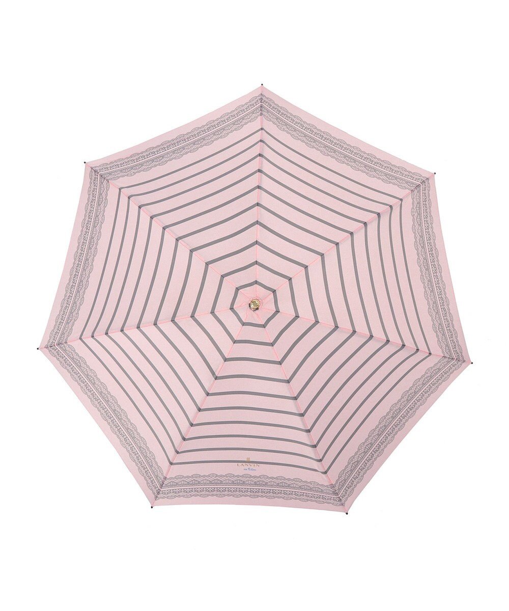 MOONBAT 【雨傘】ランバン　オン　ブルー (LANVIN en Bleu) ボーダー レース 折りたたみ傘 