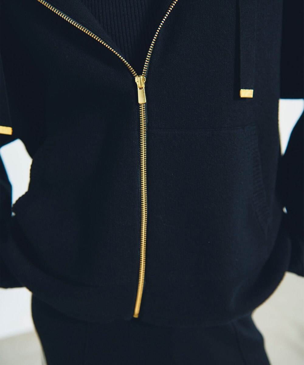 GRACE CONTINENTAL ロゴ刺繍ニットパーカー 