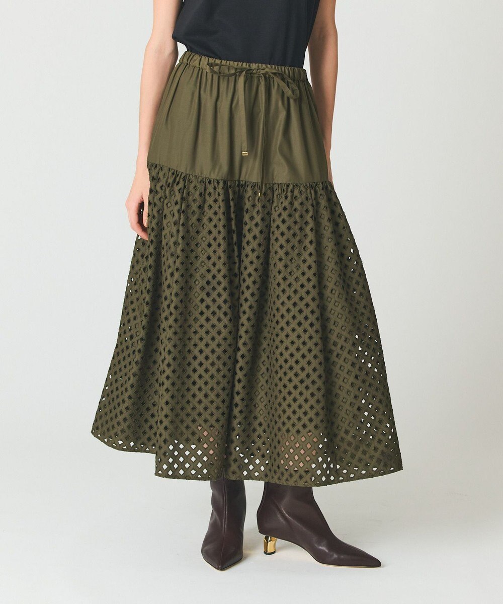 GRACE CONTINENTAL メッシュカットワークスカート 