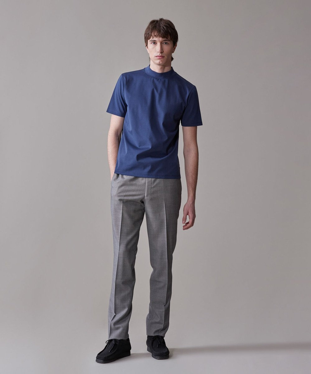 J.PRESS MEN シルクのような光沢感の上品Tシャツ【UVカット / 接触冷感 / 吸水速乾】【J.PRESS PREMIUM JERSEY】ポンチモックネック Tシャツ 