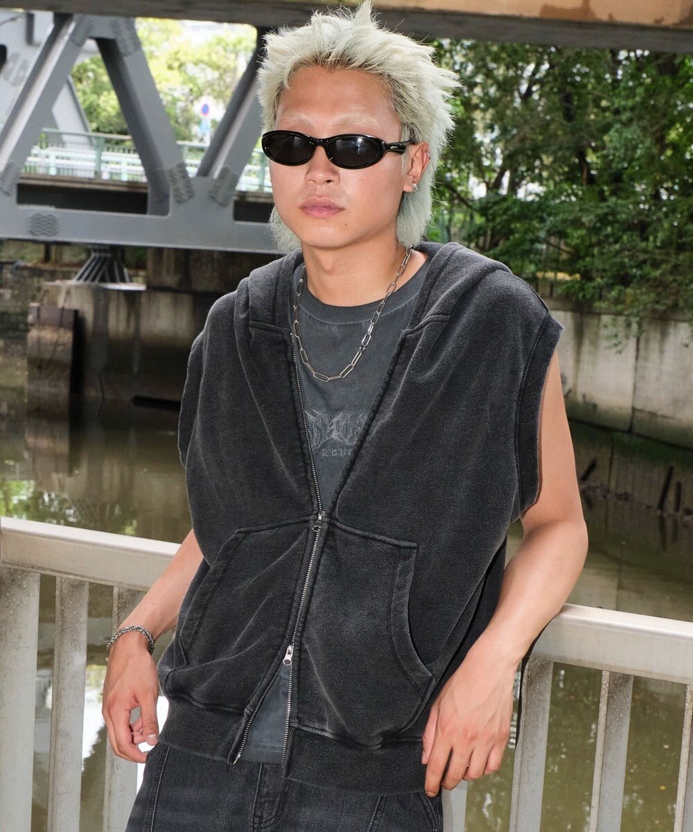 WEGO 【ユニセックス着用ITEM】ショートノースリーブZIPパーカー 