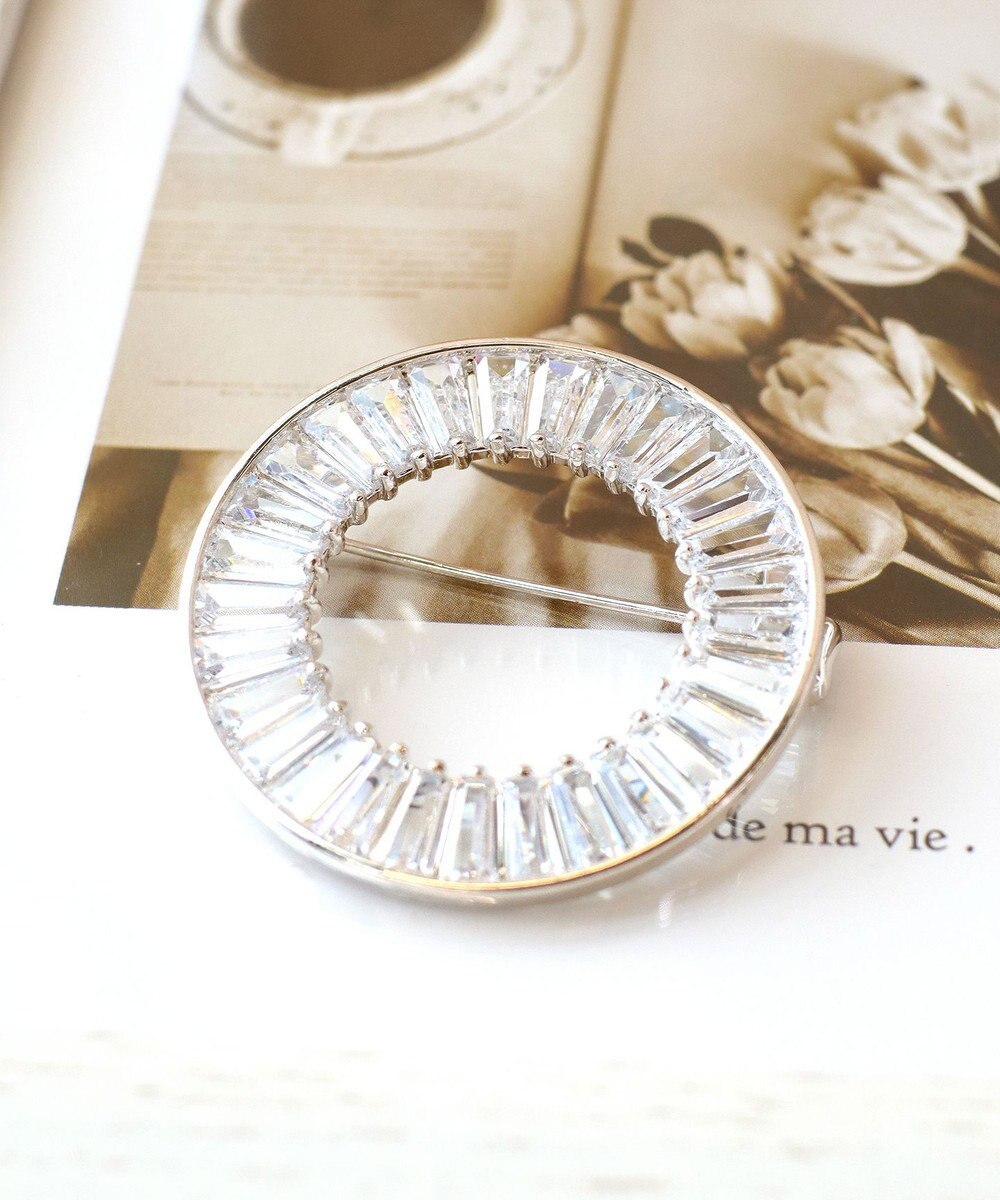 Tiaclasse ガラスサークルブローチ 