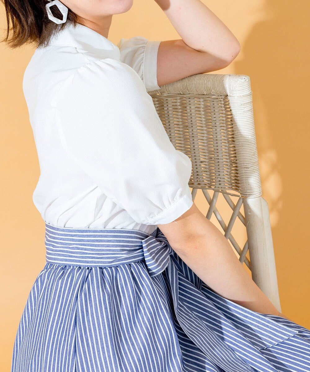 Tiaclasse 【洗える】小顔効果も叶えるスキッパーシャツワンピース 