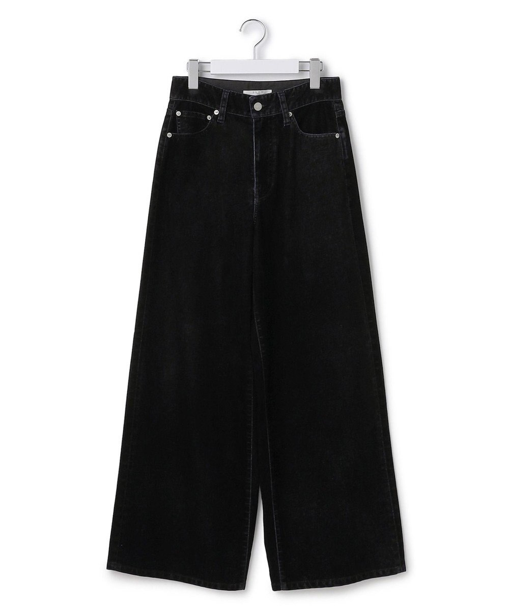 23区 【SLOW/一部店舗限定】フロッキーデニム ワイドパンツ 