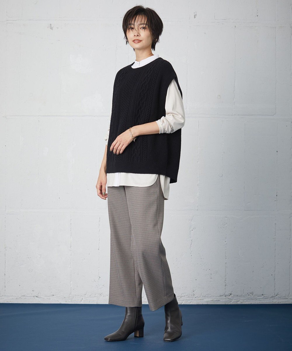 J.PRESS LADIES 【洗える】アラン ニットベスト 