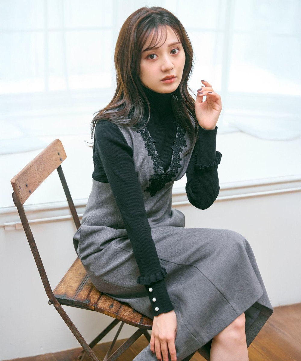 Feroux 美シルエットレース ジャンパースカート 