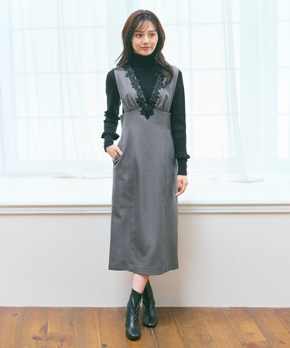 Feroux 美シルエットレース ジャンパースカート 