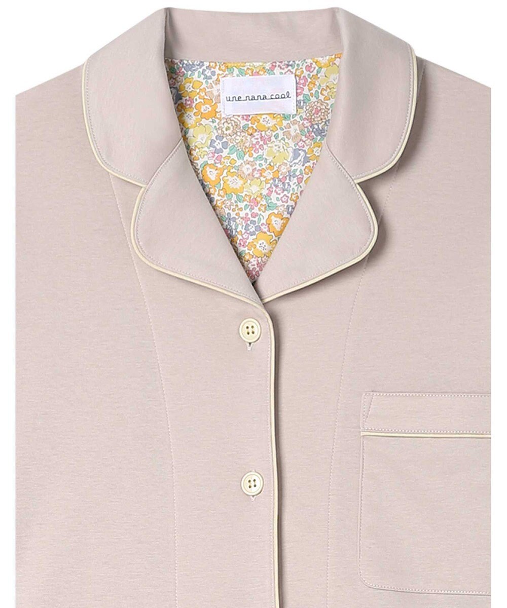 une nana cool 【綿100%】60/1 シルケットスムース 長袖開襟 MADE WITH LIBERTY FABRIC 