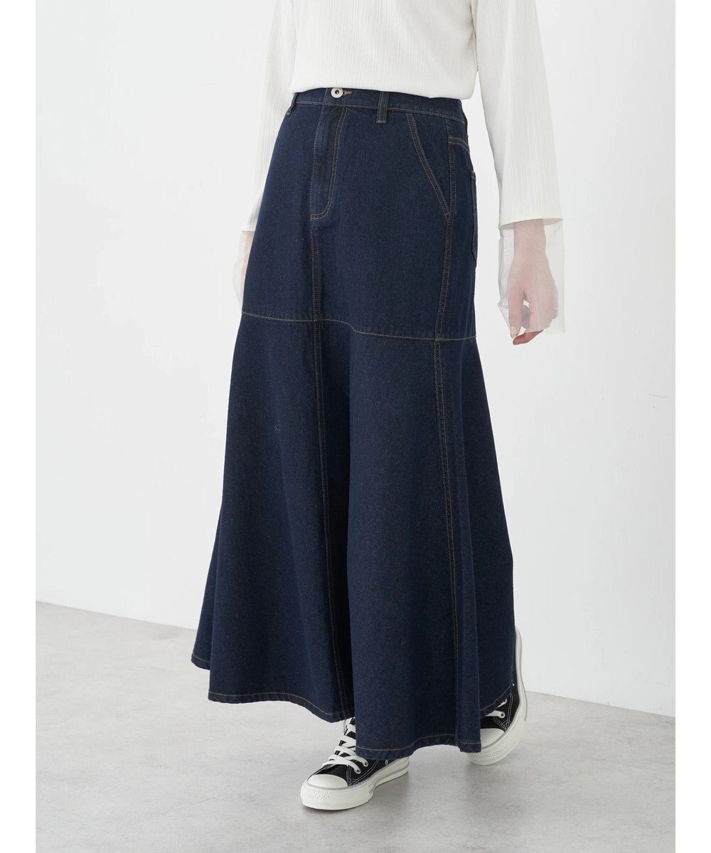 earth music&ecology ペプラムマーメイドデニムスカート 