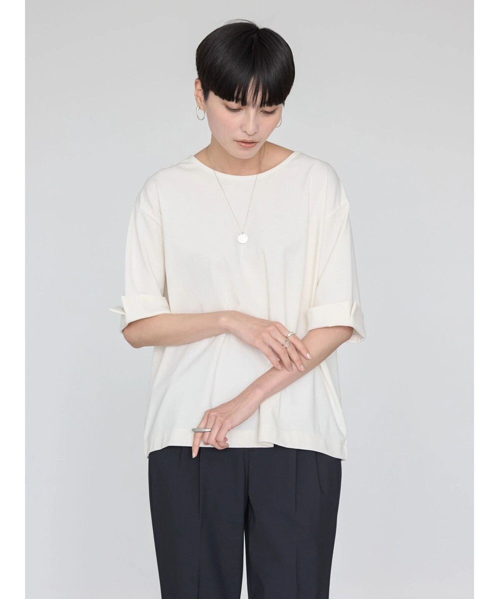 AMERICAN HOLIC 接触冷感バックタック袖折り返しカットプルオーバー 