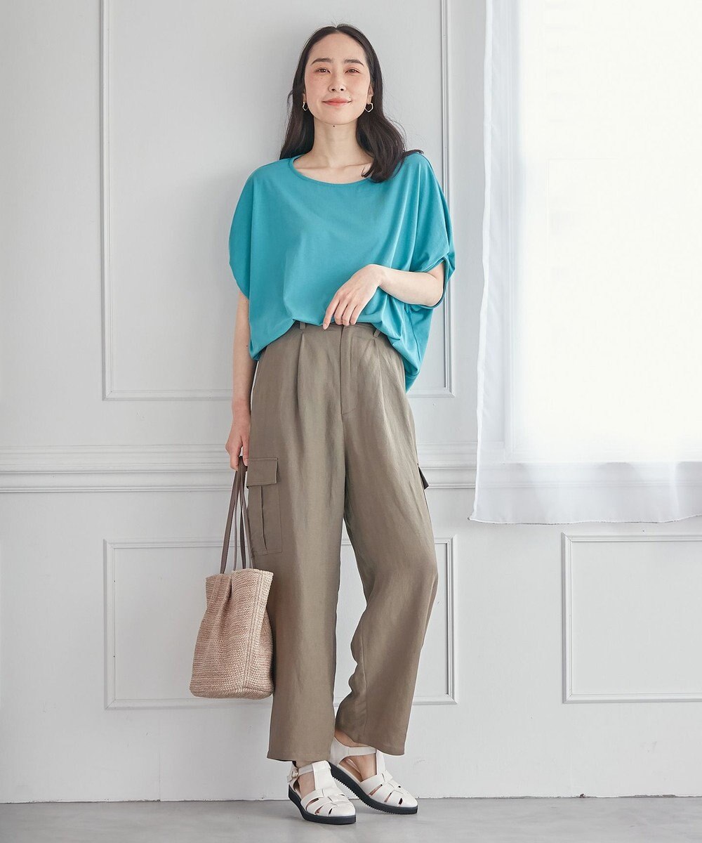 ANY L 【ウエストゴム】清涼リネンカーゴパンツ 