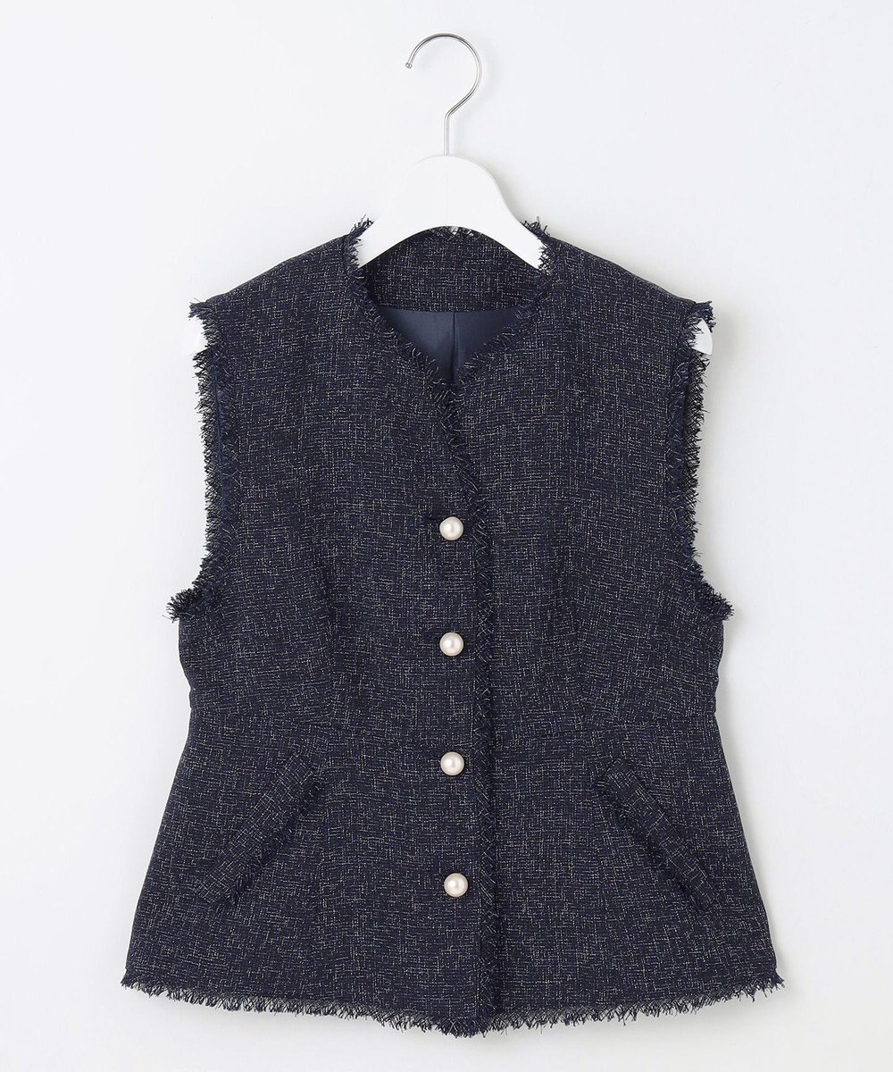 Feroux 【セットアップ対応】春ツイード コンパクトジレ 