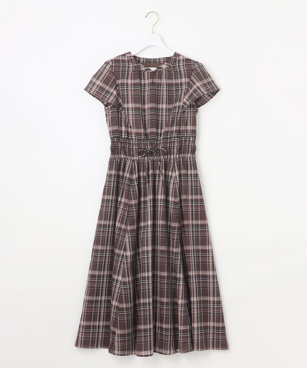ANY SIS 【洗える】シアーチェック ワンピース 