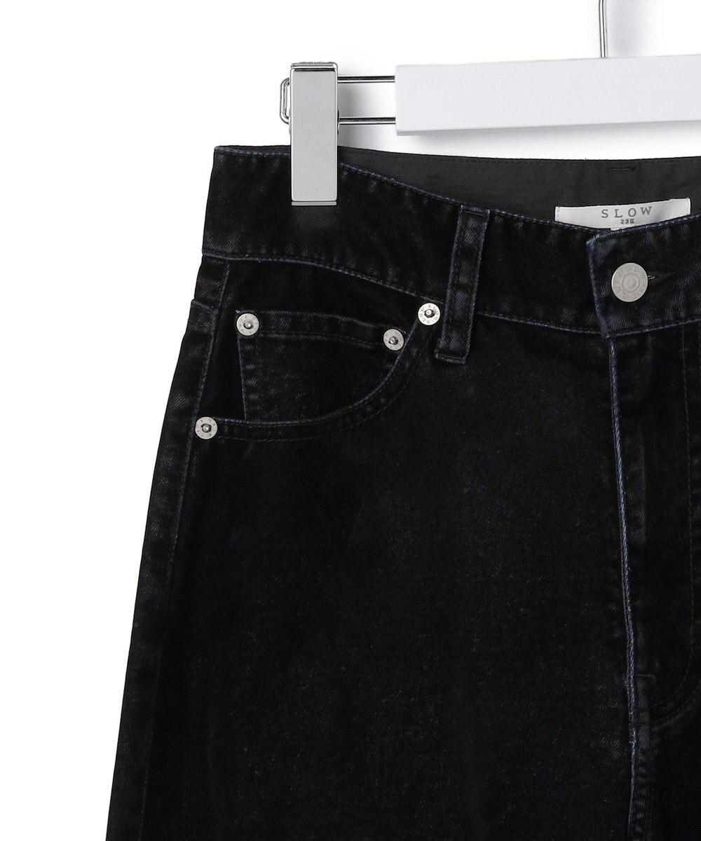 23区 【SLOW/一部店舗限定】フロッキーデニム ワイドパンツ 