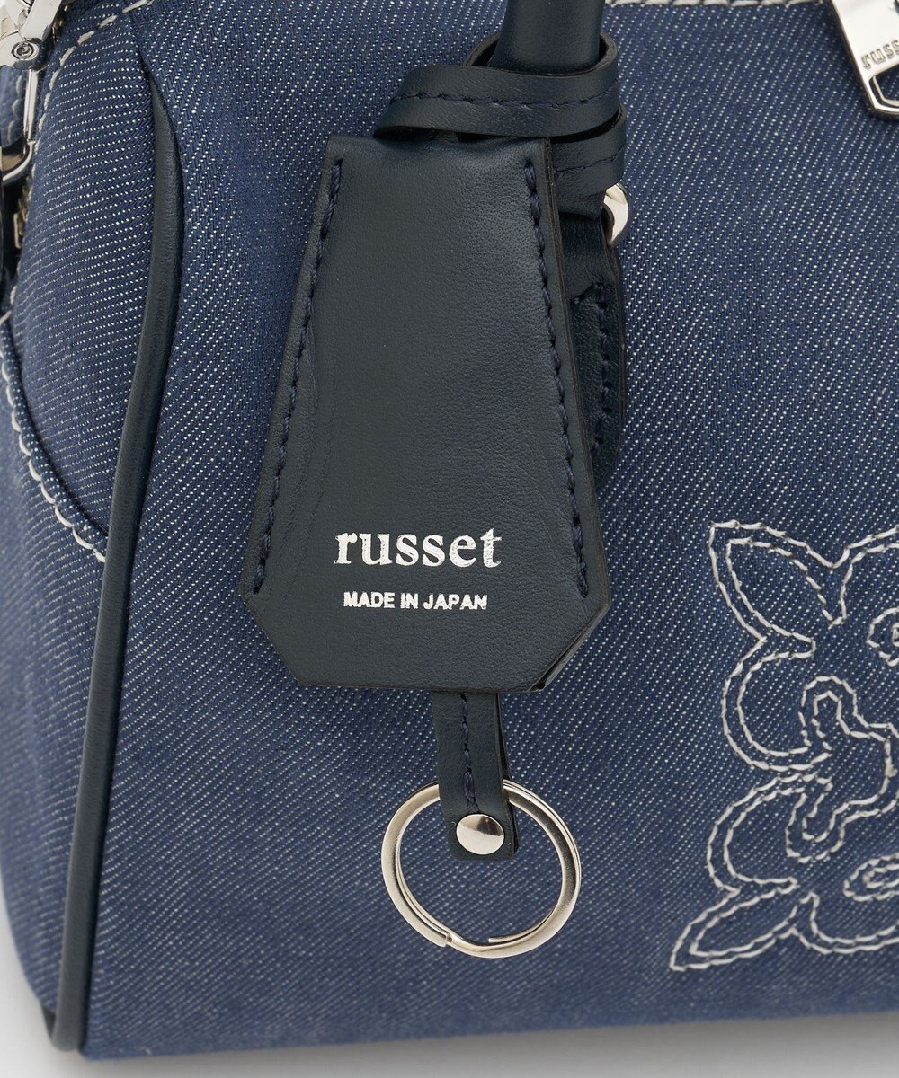 russet 【刺繍モノグラム】デニム2WAYミニボストンバッグ(CE-1773) 