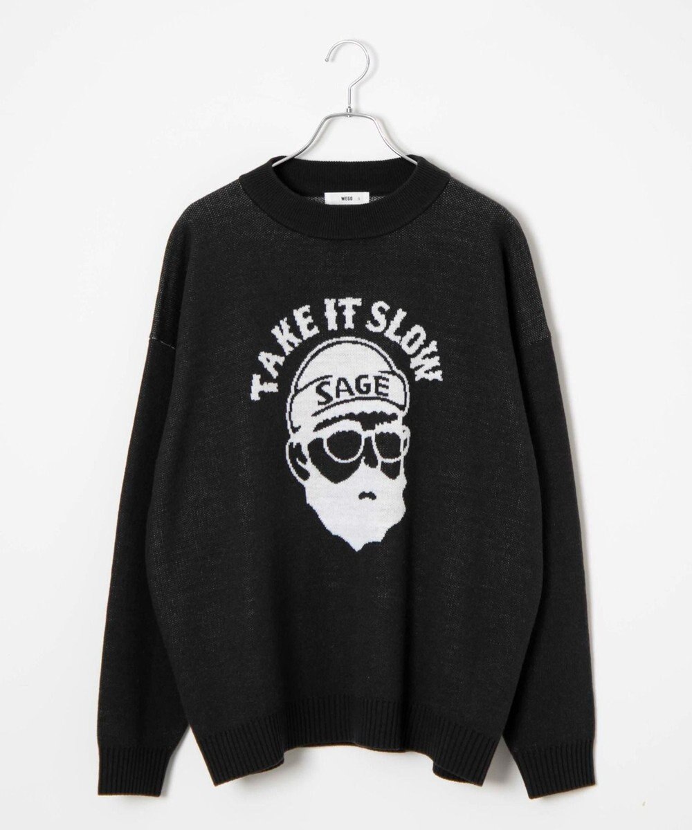 WEGO オーバーフィットジャガードプルオーバー 
