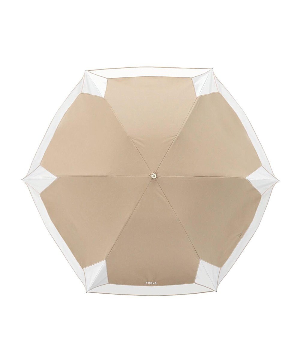 MOONBAT 【フルラ （FURLA）】晴雨兼用折りたたみ日傘 バイカラーロゴ刺繍 一級遮光 UV 