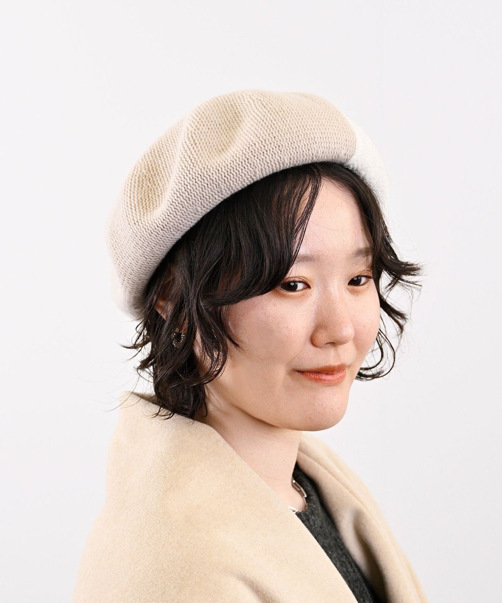 ATRENA 【日本製】カシミヤ混ケーブル掛け合わせベレー 