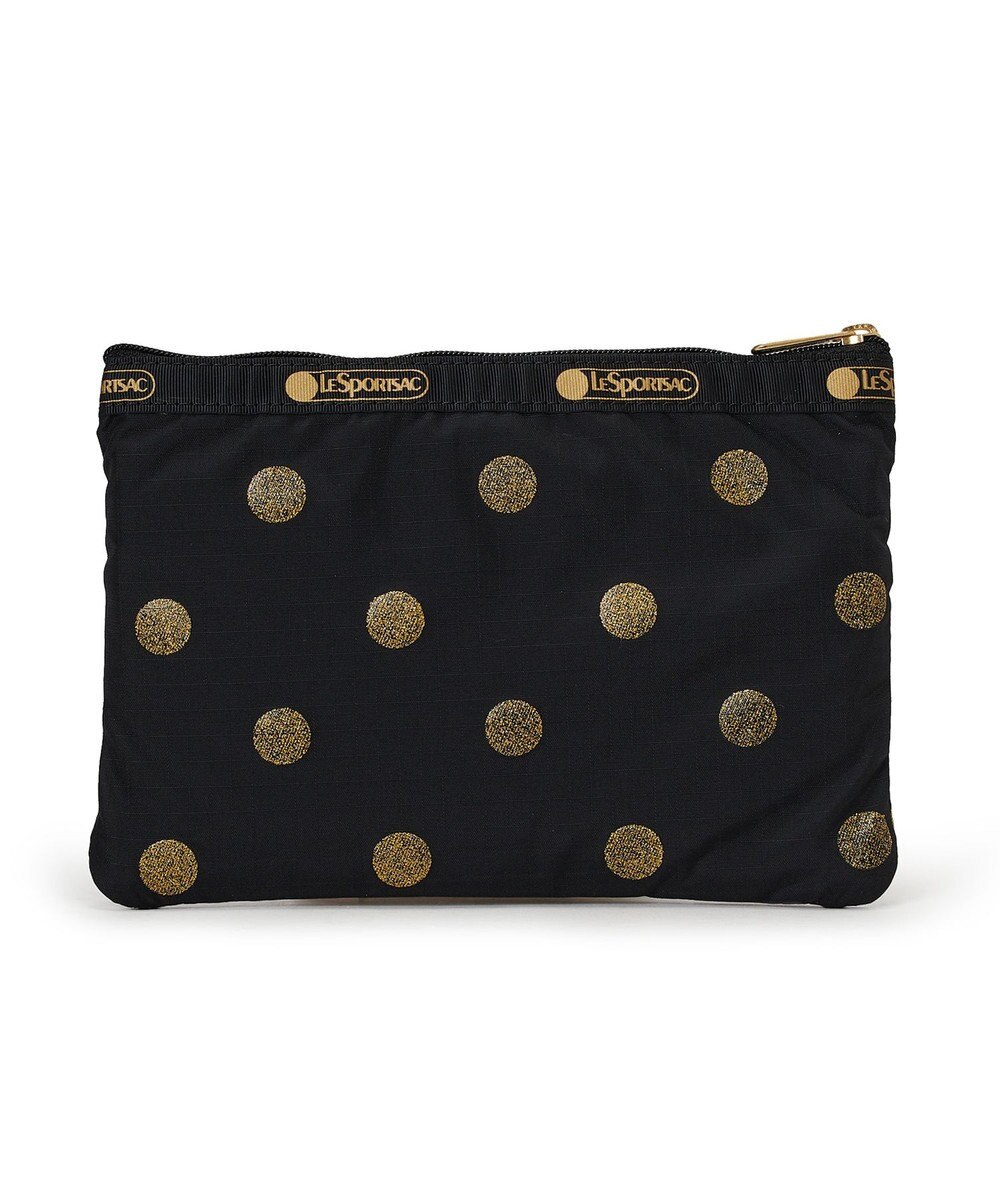 LeSportsac 3ZIP COSMETIC/ゴールドグリッタードッツ 
