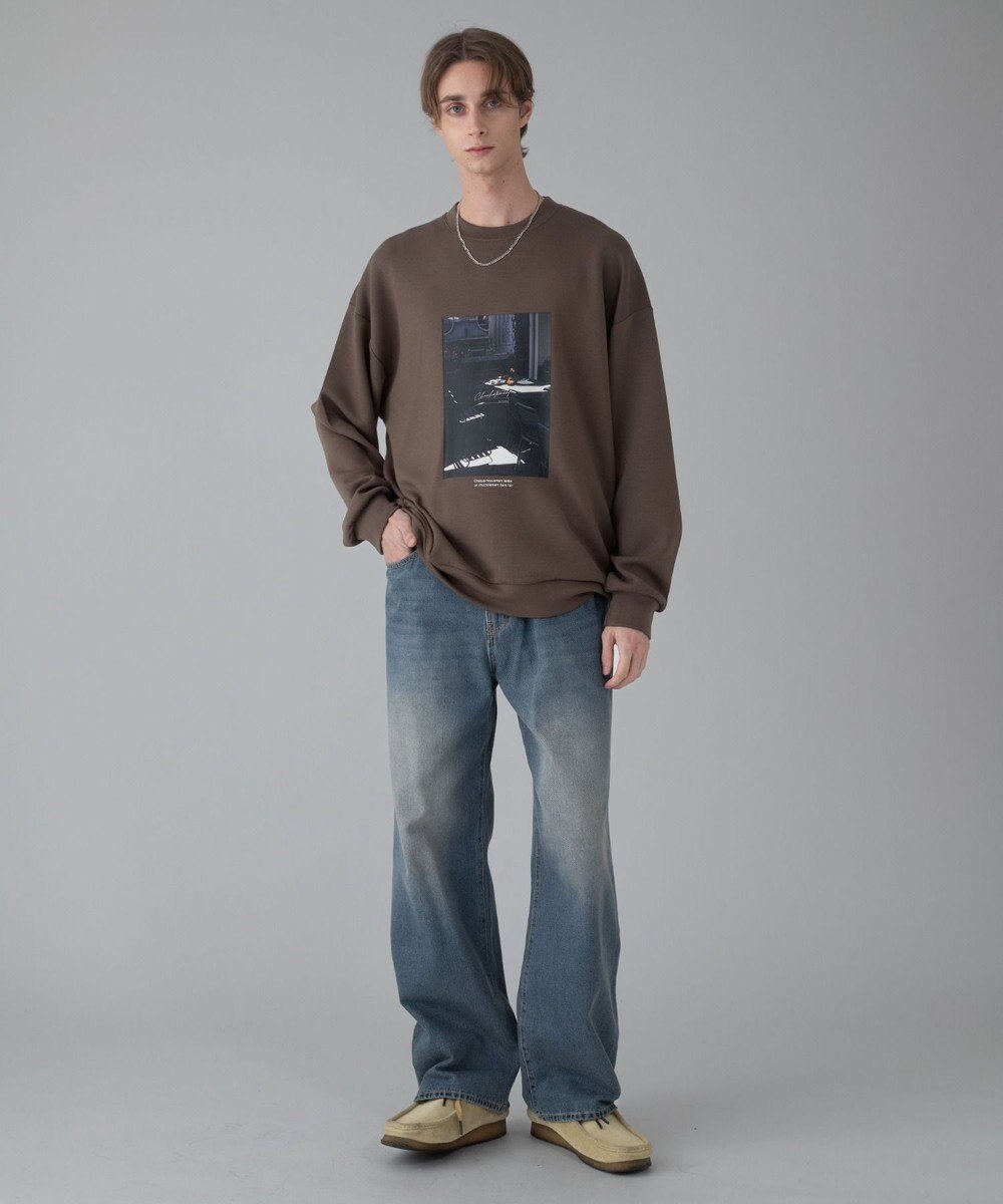 WEGO 【ユニセックス着用ITEM/2点SET/MLサイズ展開】アクセ付きフォトグラフィックプルオーバー 